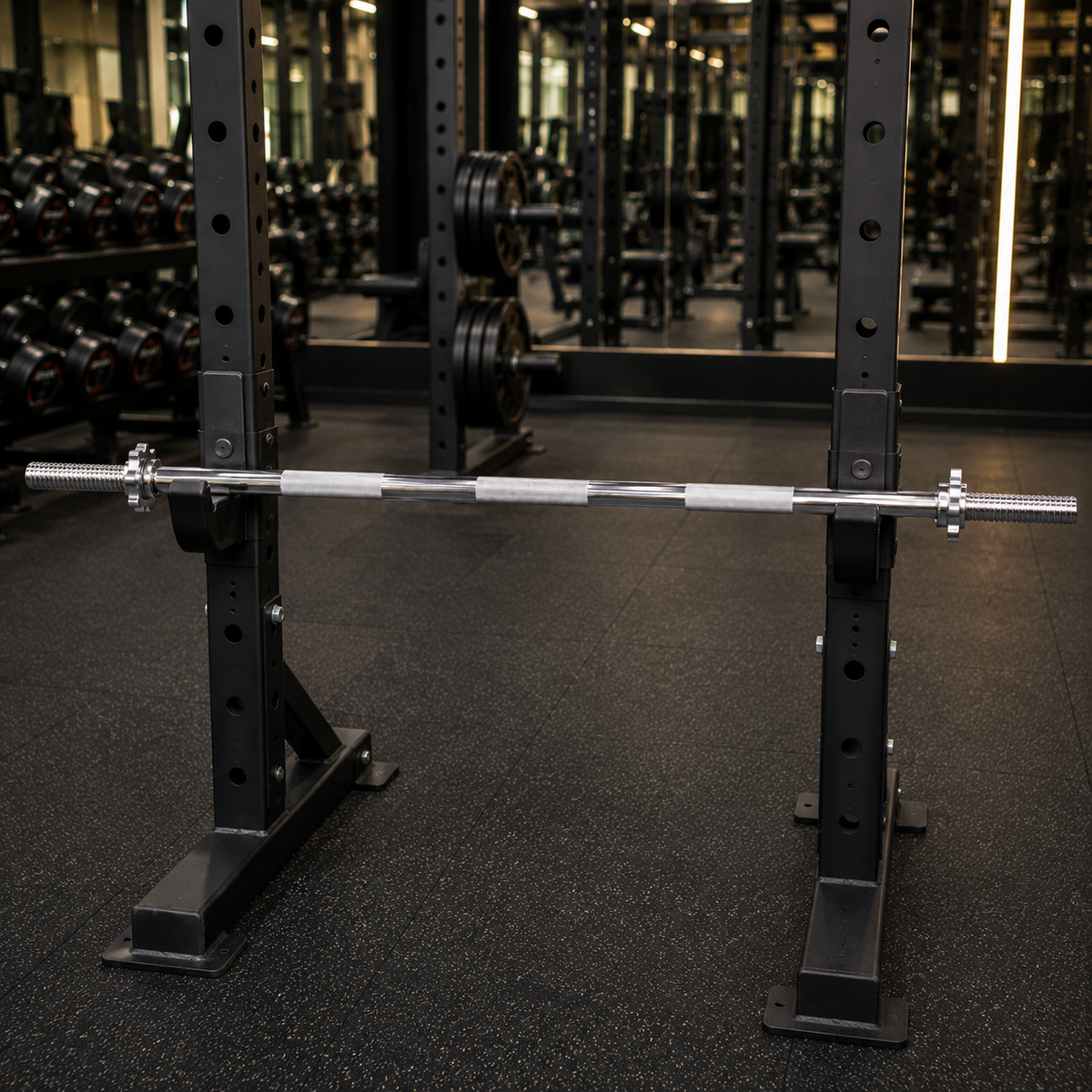 Chrome-plated straight barbell