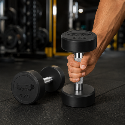 GripXGym Rubber-Coated Dumbbell