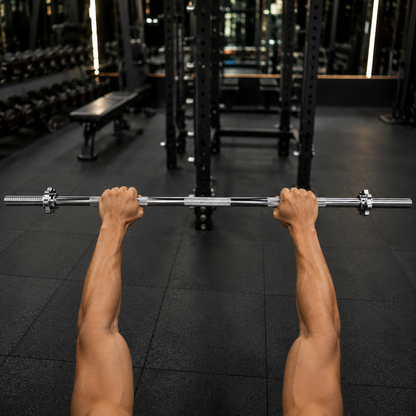 Chrome-plated straight barbell